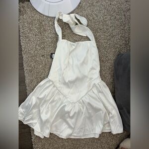 Pretty Little Thing White Halter Dress